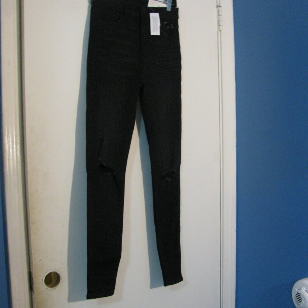 American Eagle Jeggings Size 4 NWT Super High Rise Destroyed Skinny Stretch - Picture 4 of 6